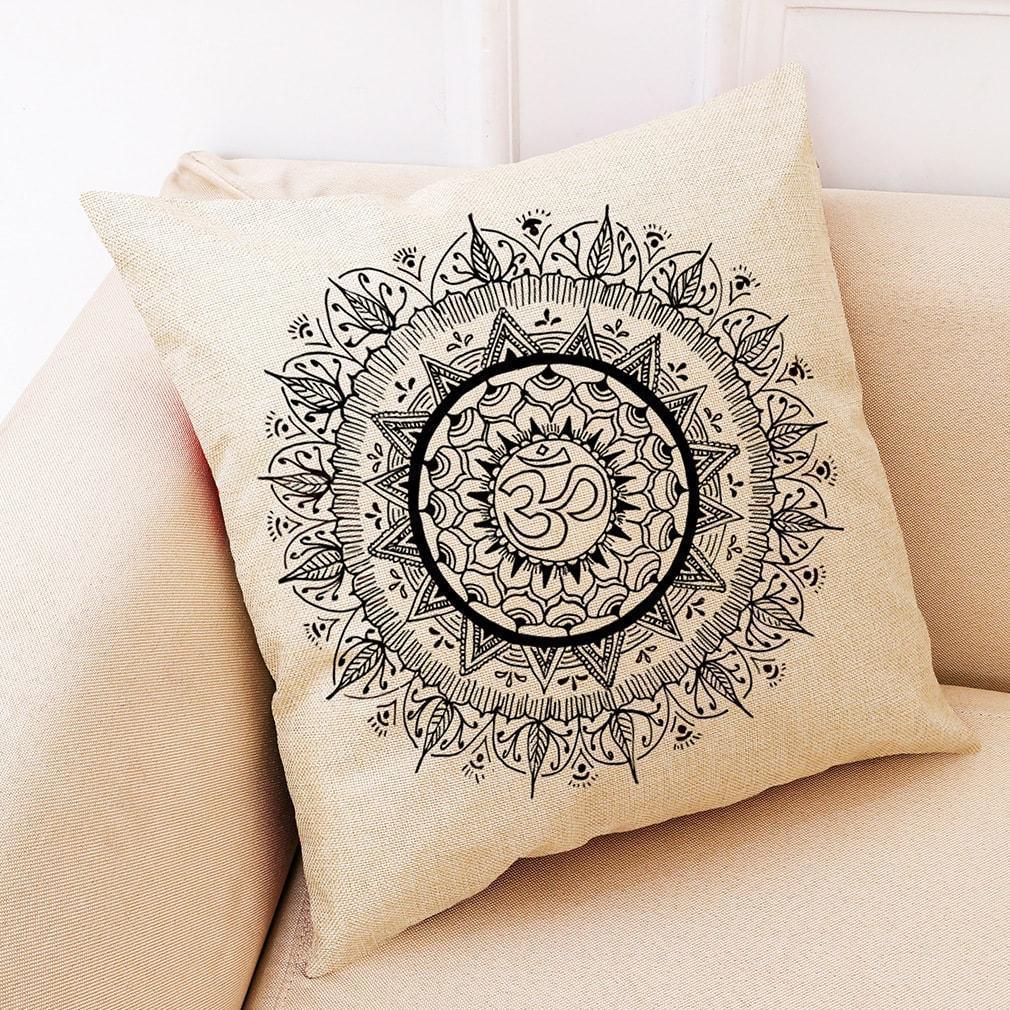 Fashion Sun Flowers And Linen Pillowcase - 