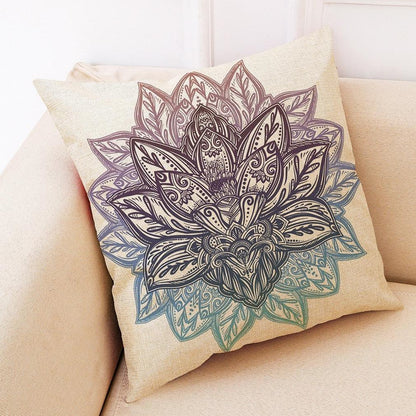 Fashion Sun Flowers And Linen Pillowcase - 