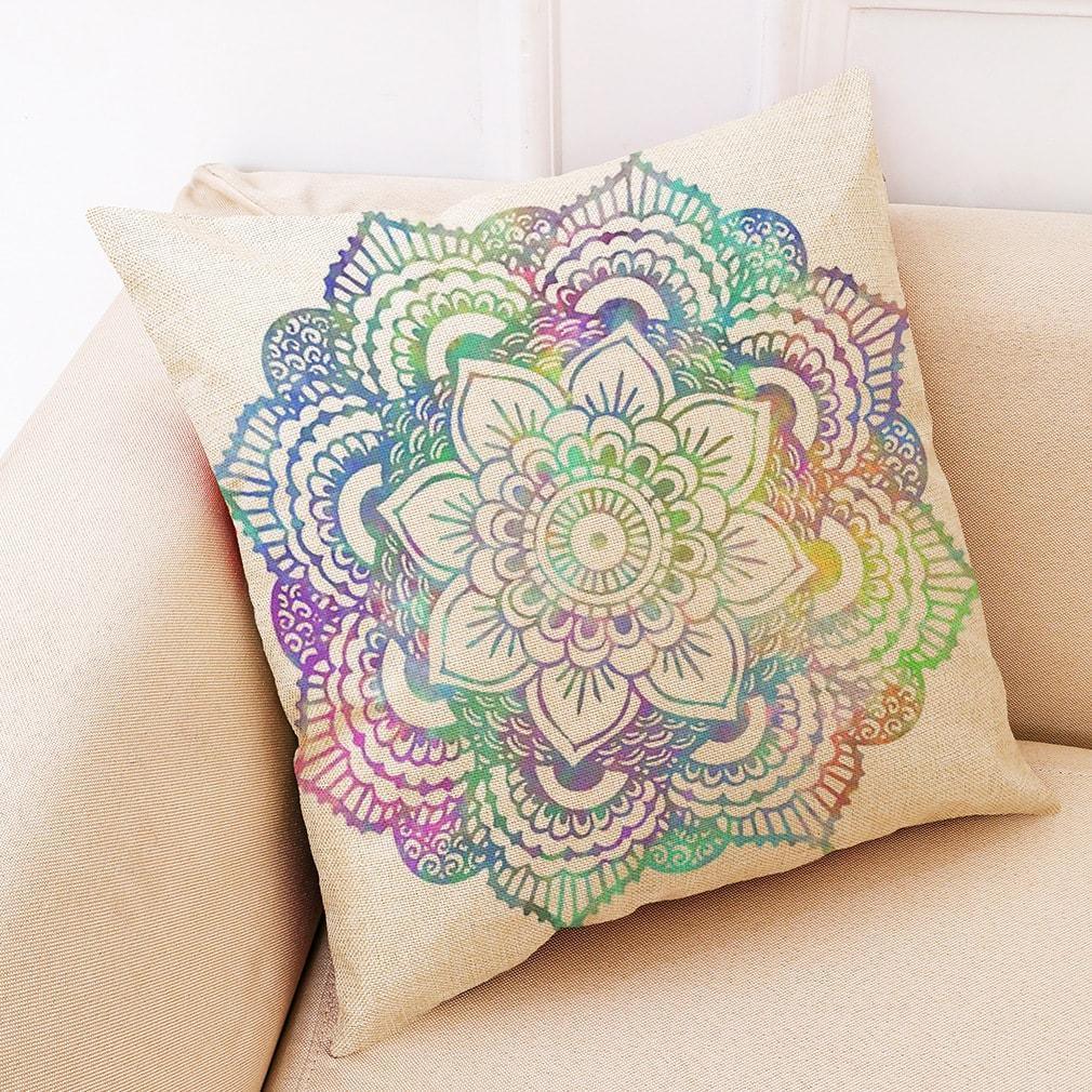 Fashion Sun Flowers And Linen Pillowcase - 