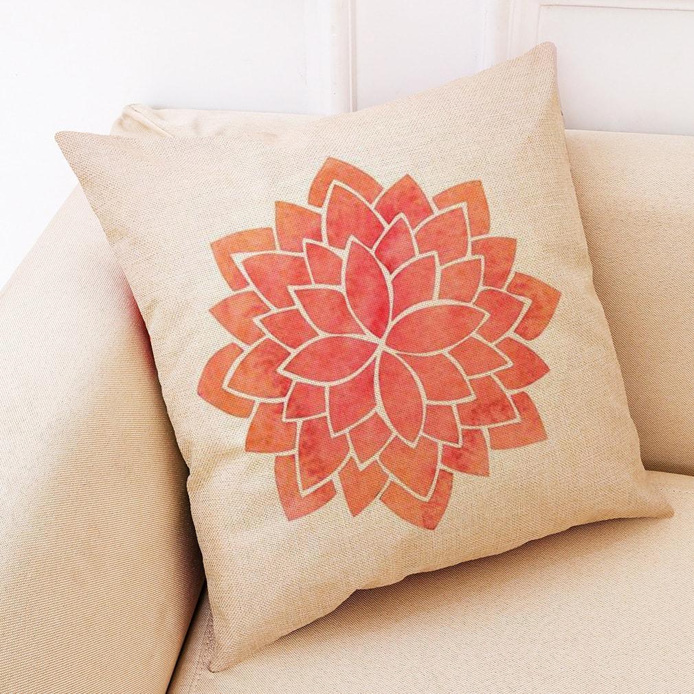 Fashion Sun Flowers And Linen Pillowcase - 