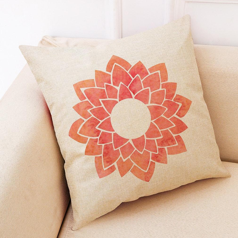 Fashion Sun Flowers And Linen Pillowcase - 