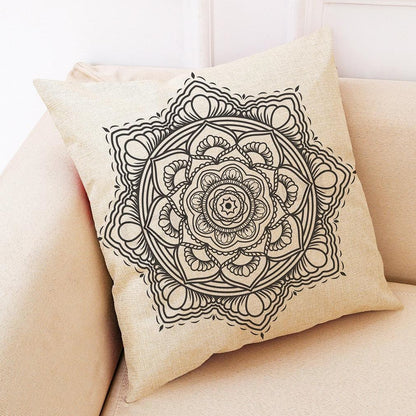 Fashion Sun Flowers And Linen Pillowcase - 