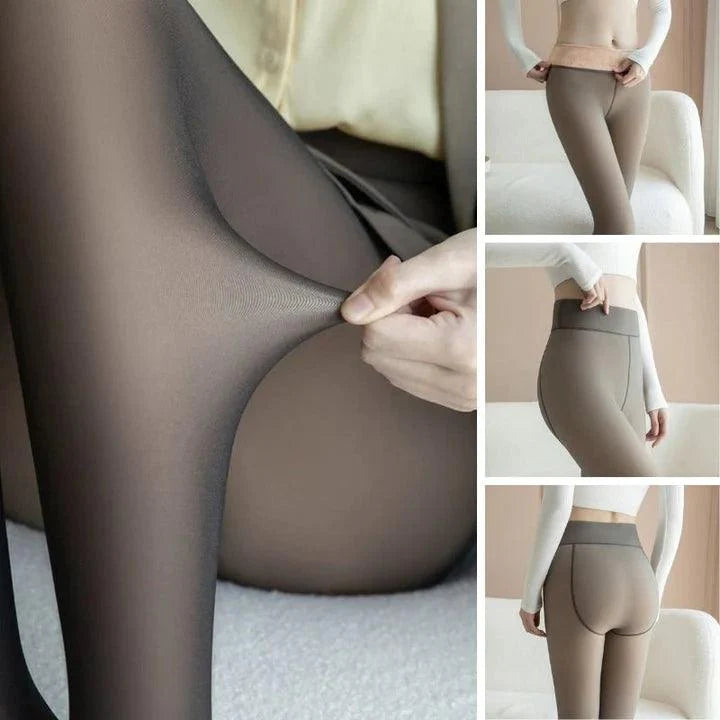 Flawless Legs Fake Translucent Warm Plush Tights - Unmatched Comfort & Style!