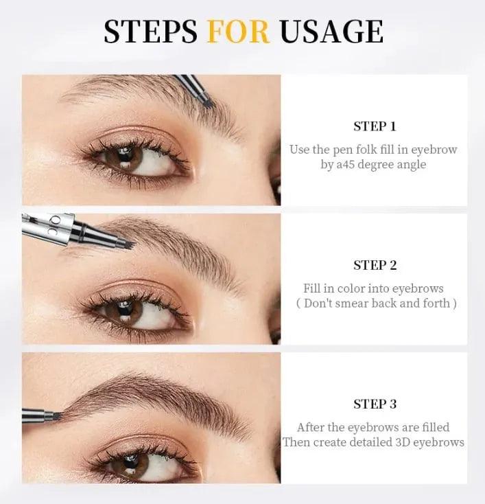 FlawlessBrow™ 4D Waterproof Microblading Eyebrow Tattoo Pen Long Lasting Wear