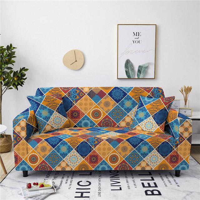 Geometric Patters Elastic Sofa Covers - Boho Sofa Cover - 