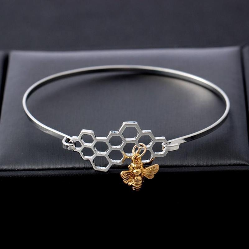 Horizontal Honeycomb & Bee Bracelet