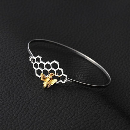 Horizontal Honeycomb & Bee Bracelet