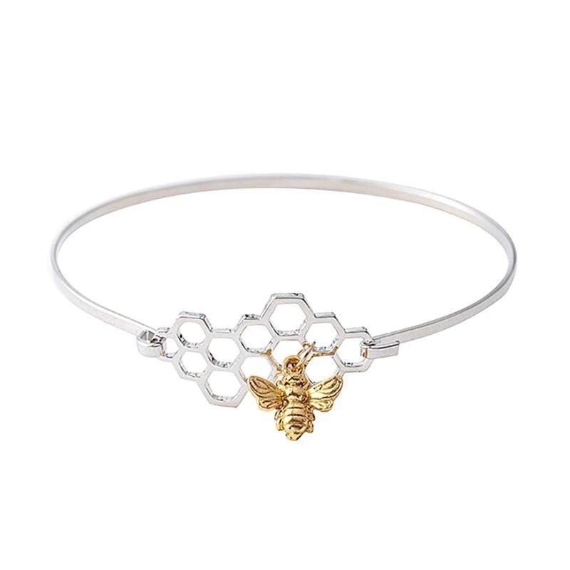 Horizontal Honeycomb & Bee Bracelet