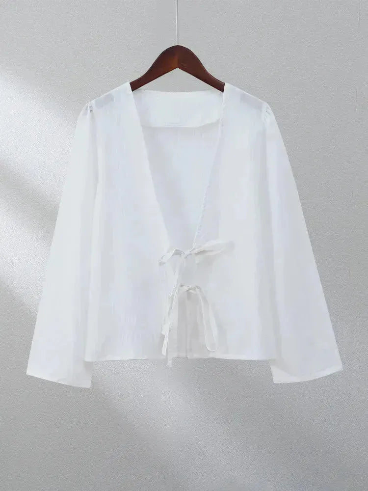 2024 V-Neck Linen Blouse