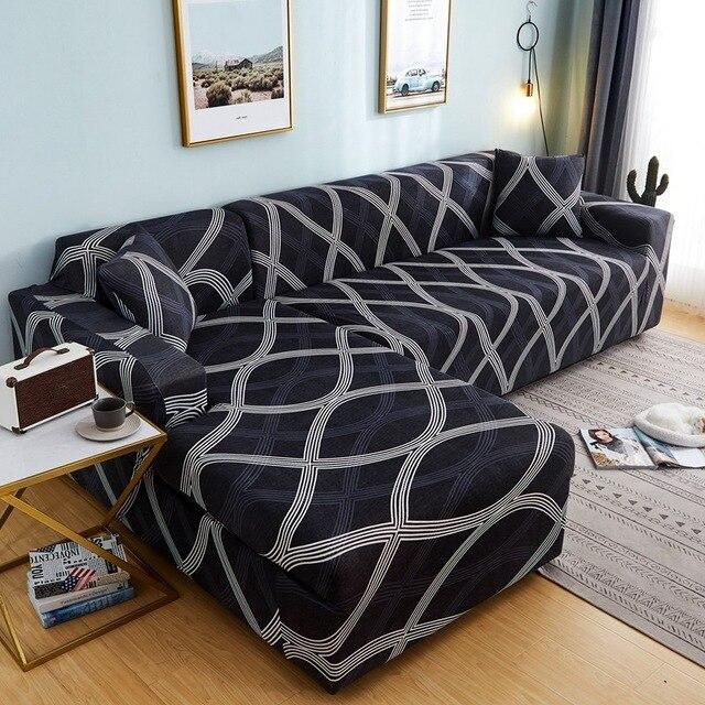 L Shape Elastic Sofa Cover - 