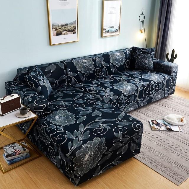 L Shape Elastic Sofa Cover - 