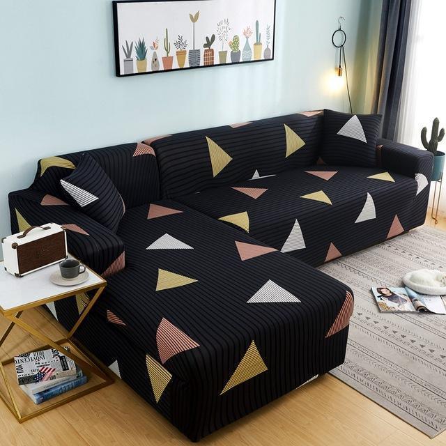 L Shape Elastic Sofa Cover - 