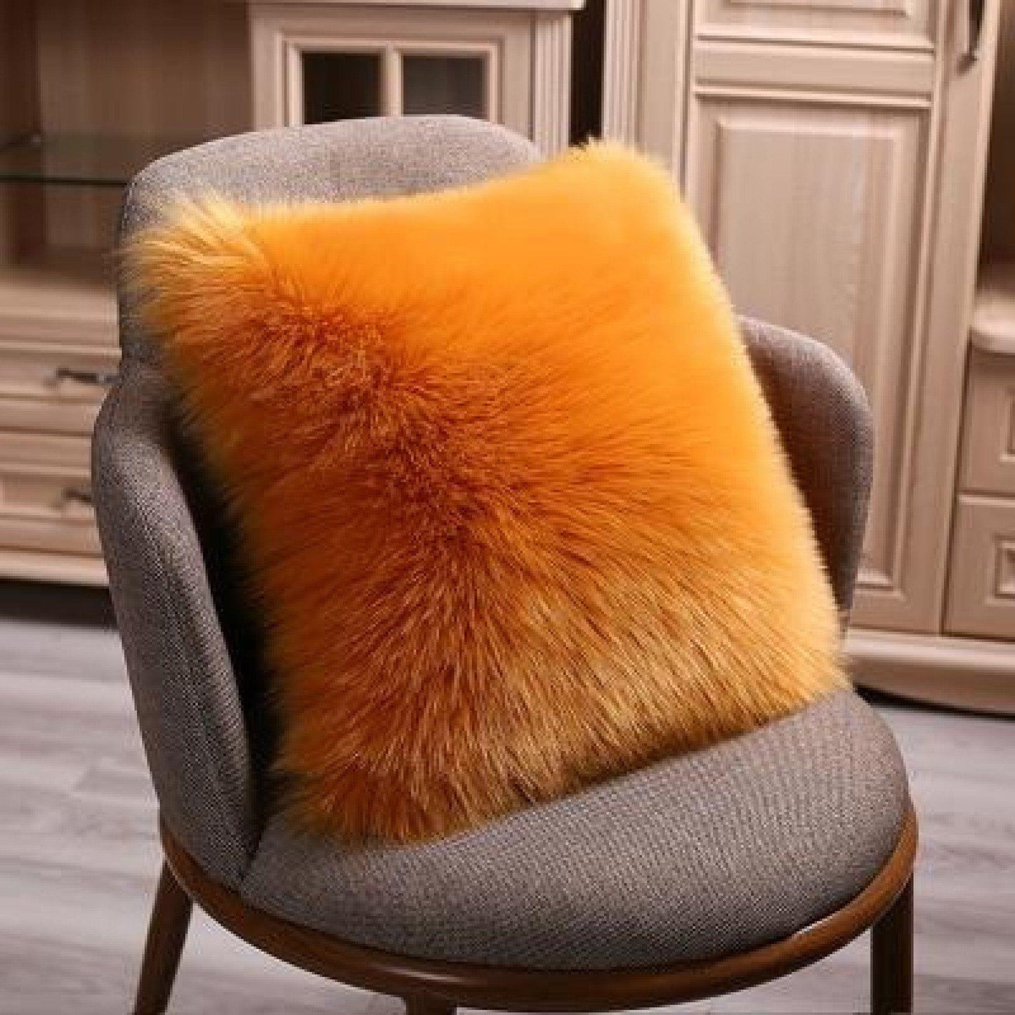 Lovely Removable Faux Fur Decorative Cushion Cover - 