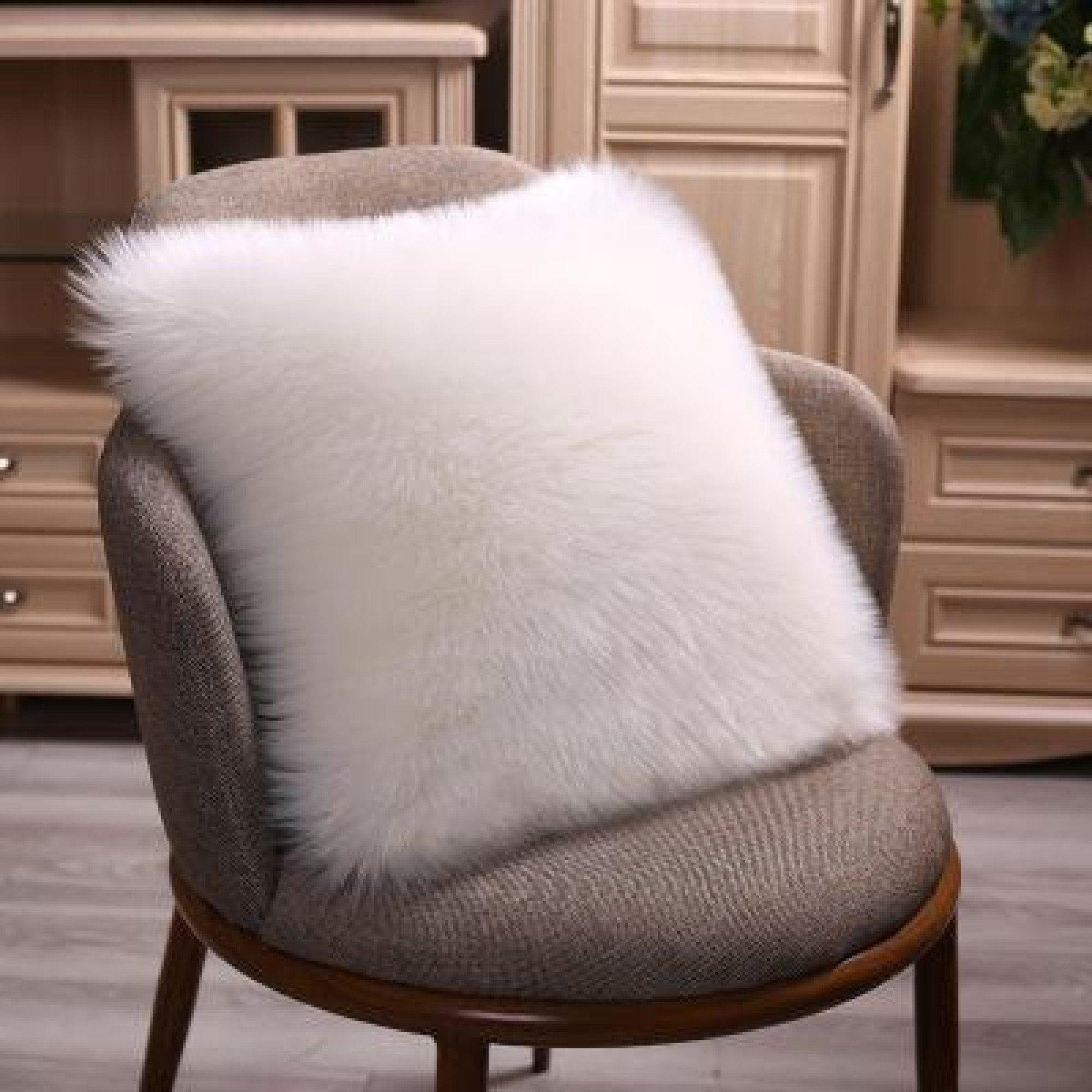 Lovely Removable Faux Fur Decorative Cushion Cover - 