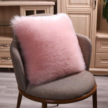 Lovely Removable Faux Fur Decorative Cushion Cover - 