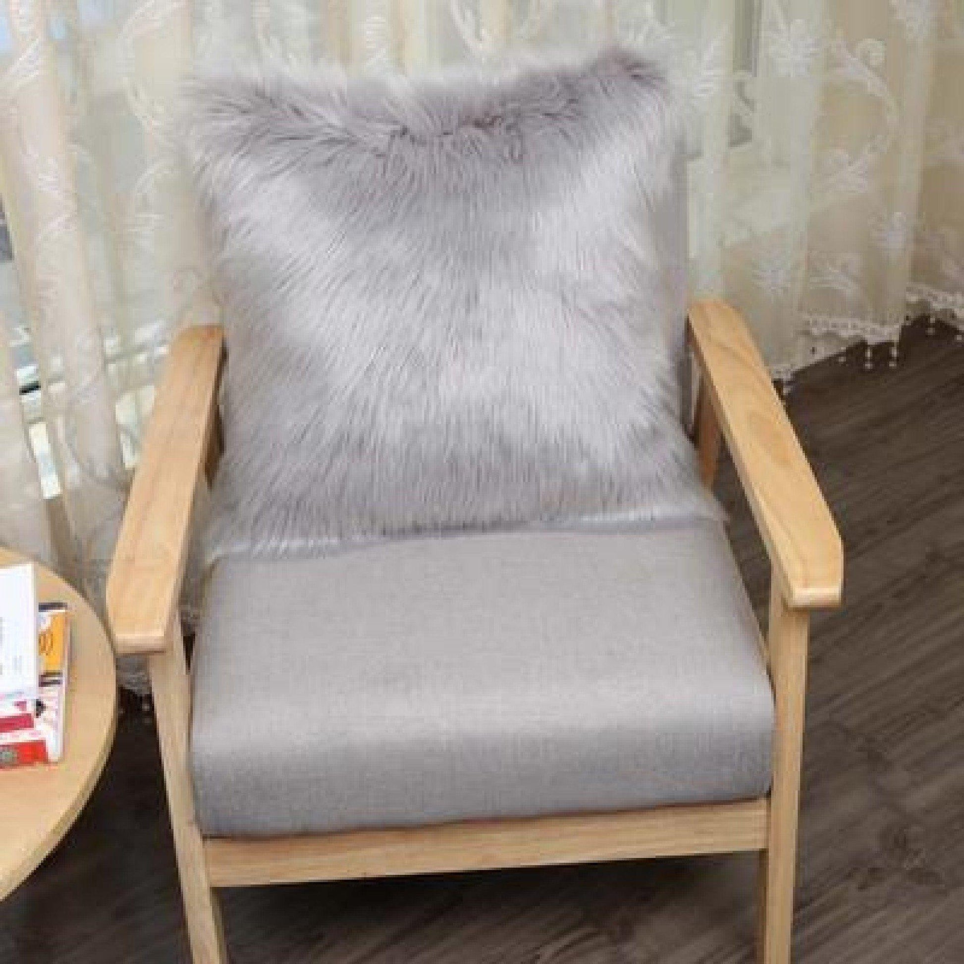 Lovely Removable Faux Fur Decorative Cushion Cover - 