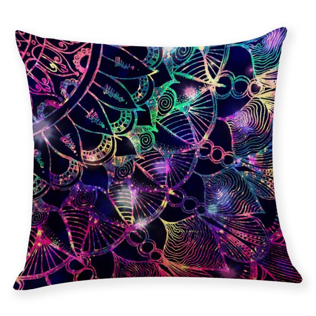 Mandala Pattern Cotton Hemp Pillowcase - 