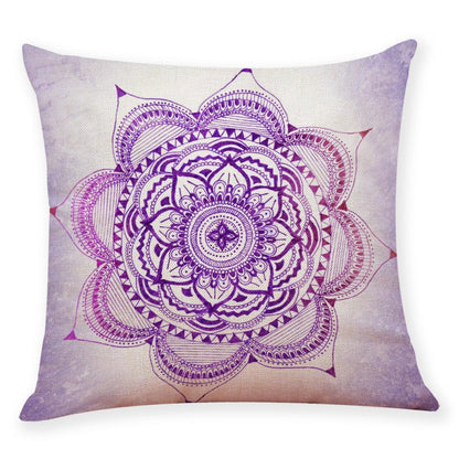 Mandala Pattern Cotton Hemp Pillowcase - 