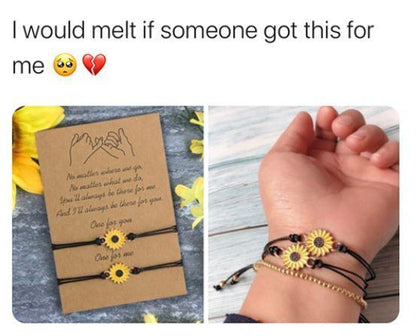 NEW "Together Forever" Sunflower Bracelet Set