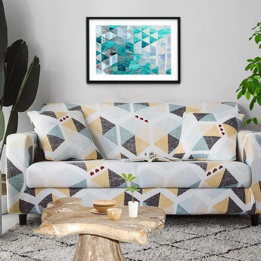 Nordic Vintage Triangle Pattern Stretch Sofa Cover - 