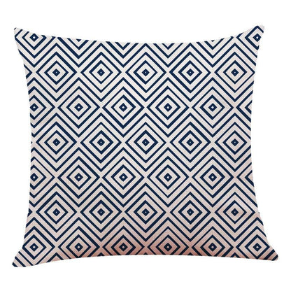 Pink Geometric Pattern Cotton Pillowcase - 