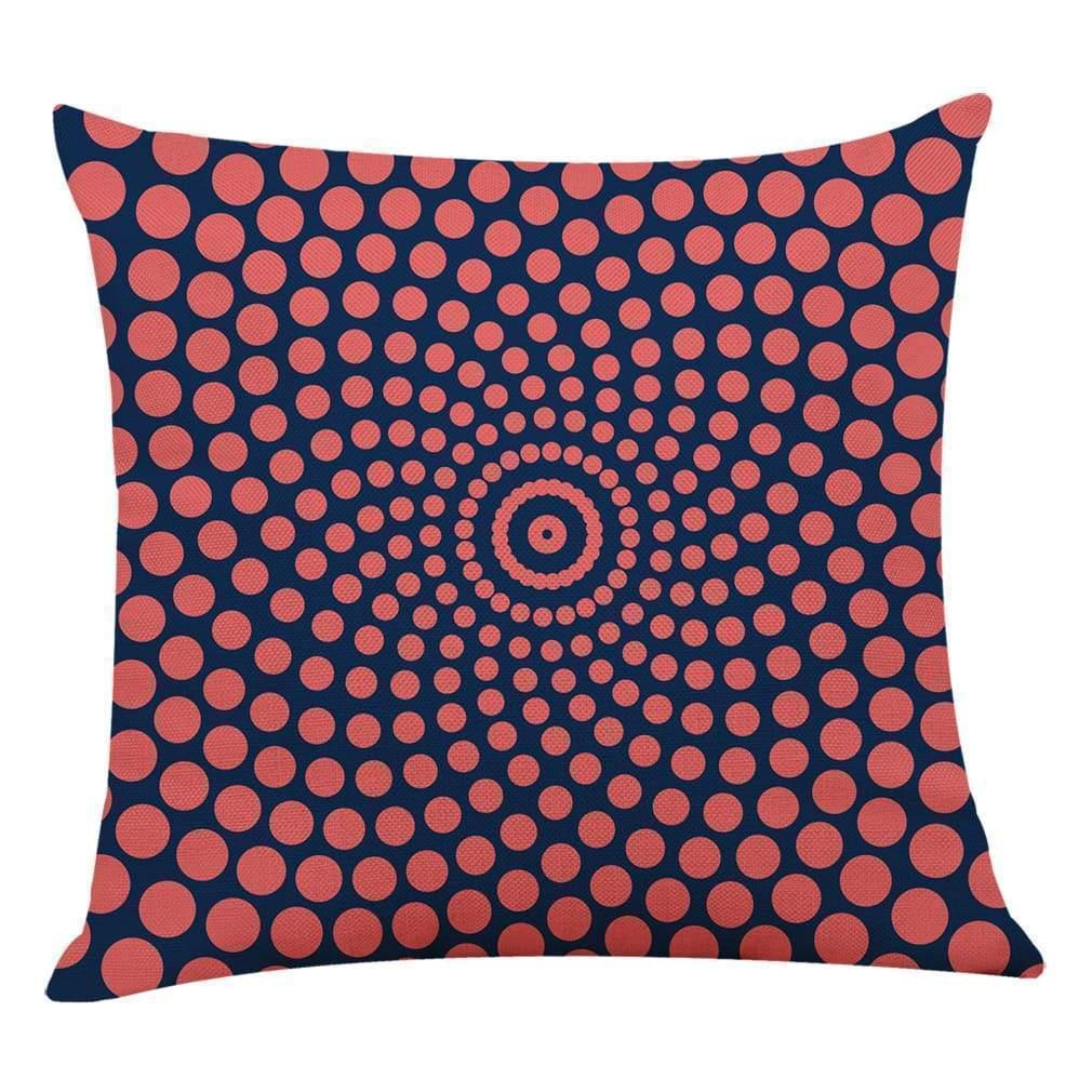 Pink Geometric Pattern Cotton Pillowcase - 