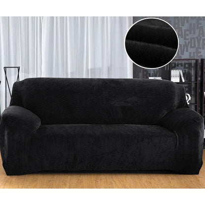 Plush Sofa Cover Stretch Solid Color Thick Slipcover Sofa Covers for Living Room Pets Chair Cover Cushion Cover Sofa Towel 1PC - 