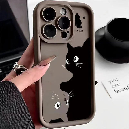 Purrfect Protector – Cartoon Cat iPhone Case