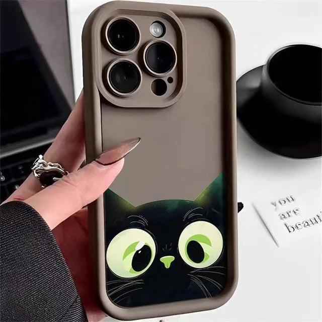 Purrfect Protector – Cartoon Cat iPhone Case