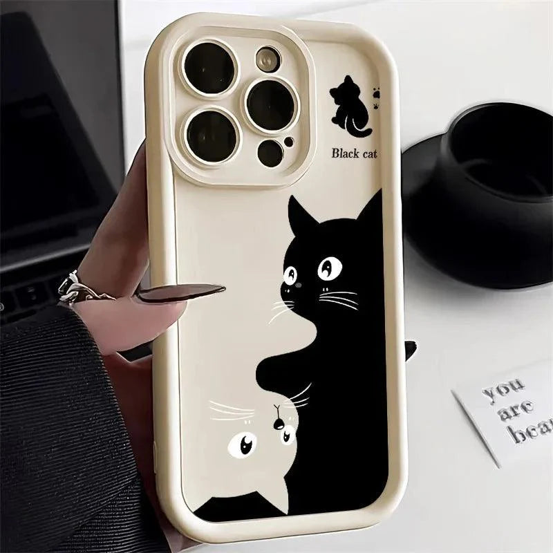 Purrfect Protector – Cartoon Cat iPhone Case