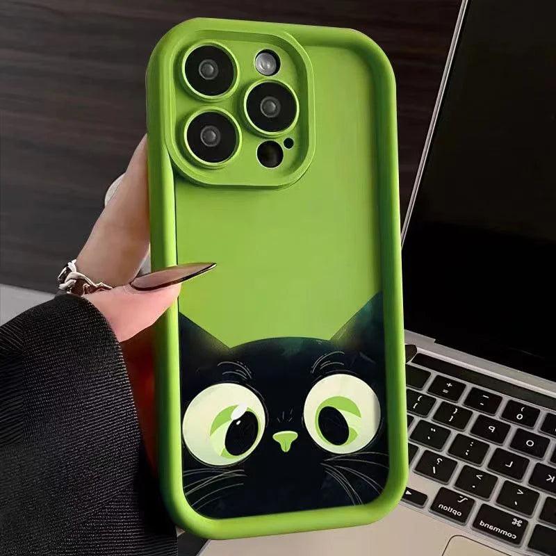 Purrfect Protector – Cartoon Cat iPhone Case