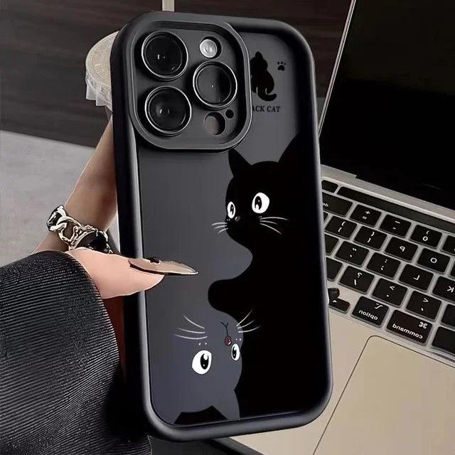 Purrfect Protector – Cartoon Cat iPhone Case