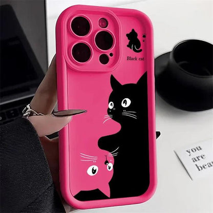 Purrfect Protector – Cartoon Cat iPhone Case