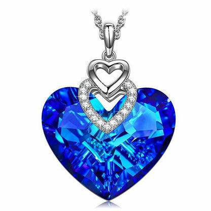 Sapphire Blue Heart Of The Ocean Necklace