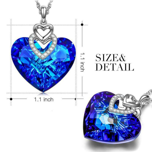 Sapphire Blue Heart Of The Ocean Necklace