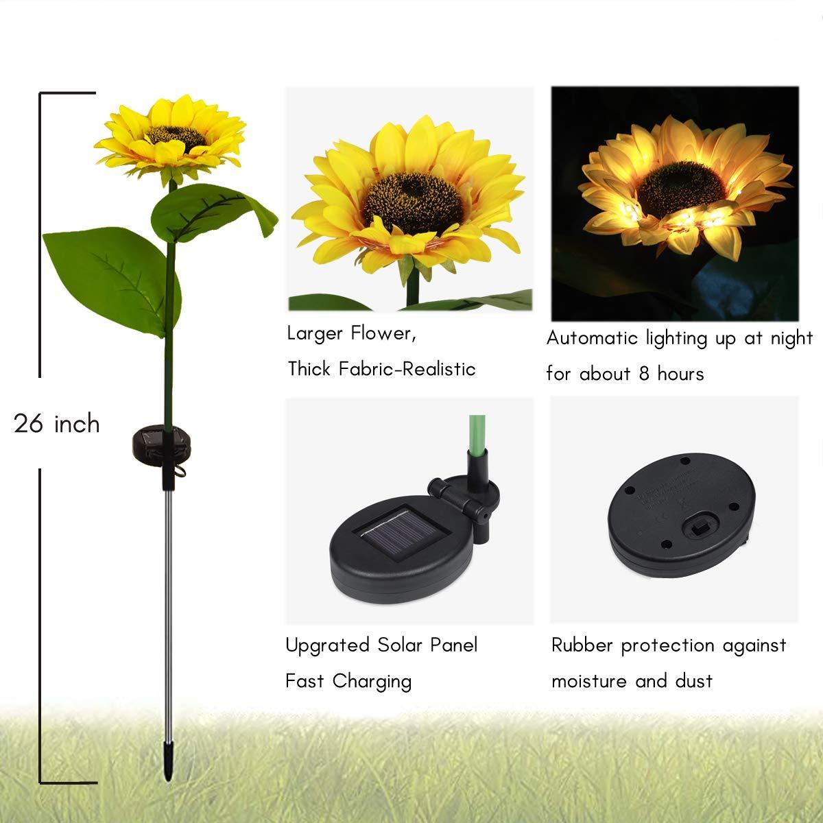 Solar Sunflower Light - 2 Pcs