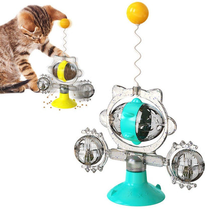 Suction Cup Fixing Leaking Funny Turntable Cat Toy