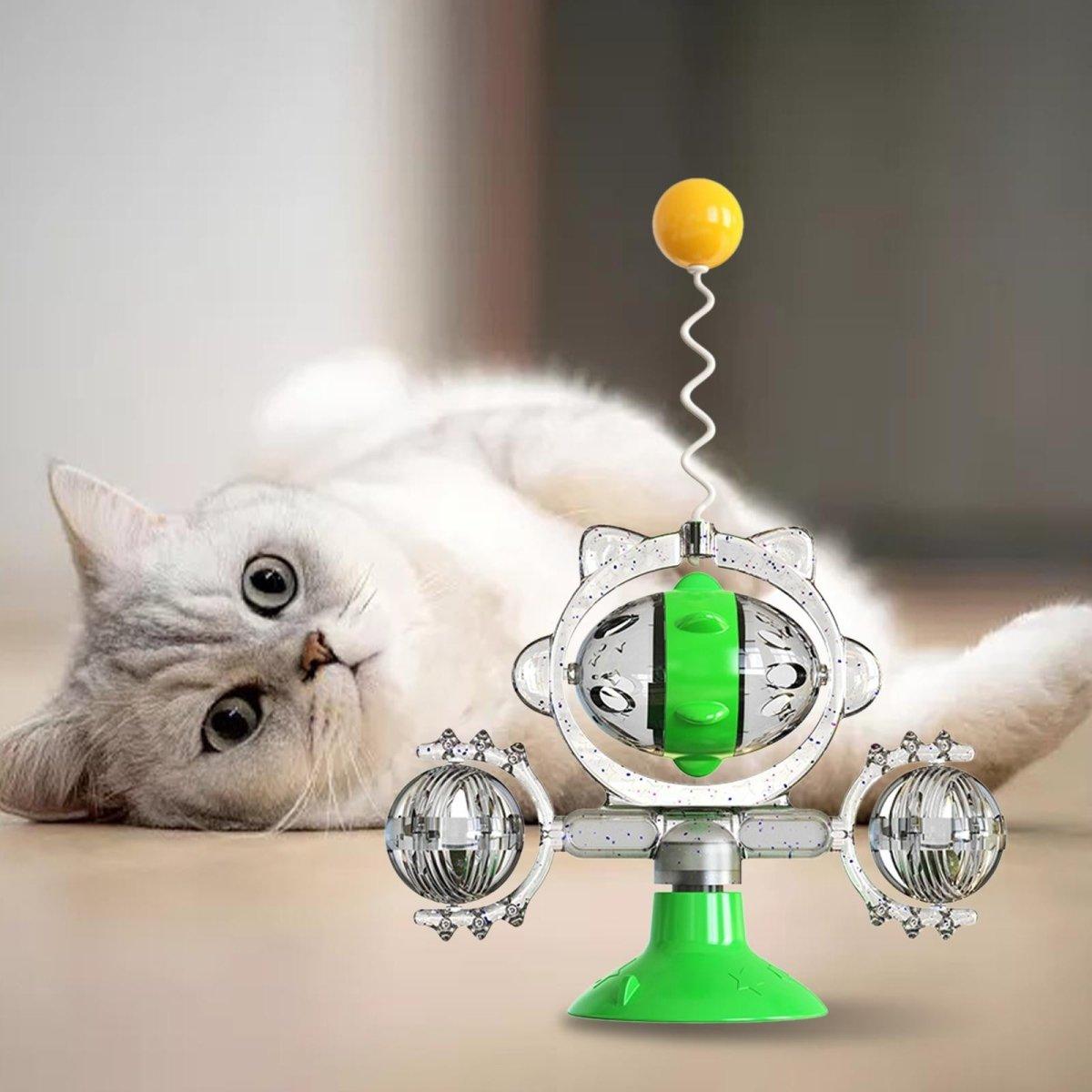 Suction Cup Fixing Leaking Funny Turntable Cat Toy