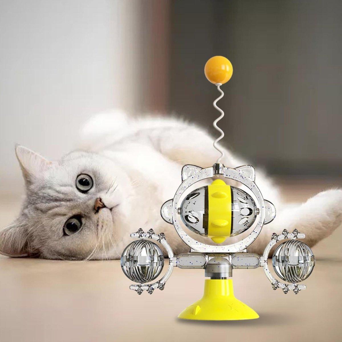 Suction Cup Fixing Leaking Funny Turntable Cat Toy