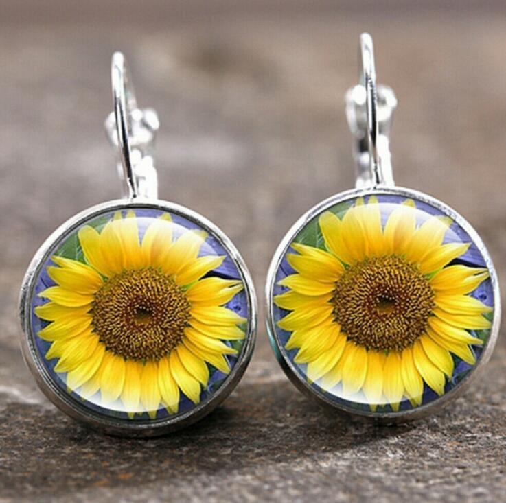 Sunshine Sunflower Alloy Earrings - 