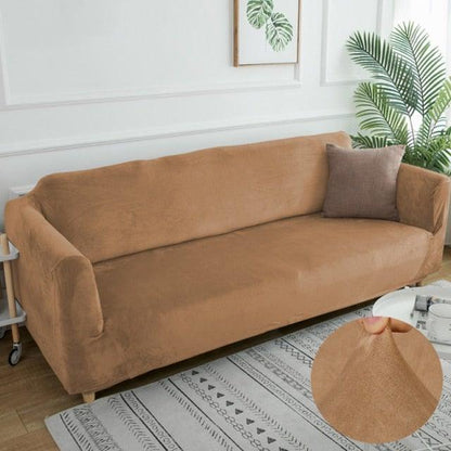 Velvet Thicken Sofa Cover Modern Solid Color Elastic Furniture Couch Slipcover Stretch All-inclusive Sofa Covers for Living Room - 