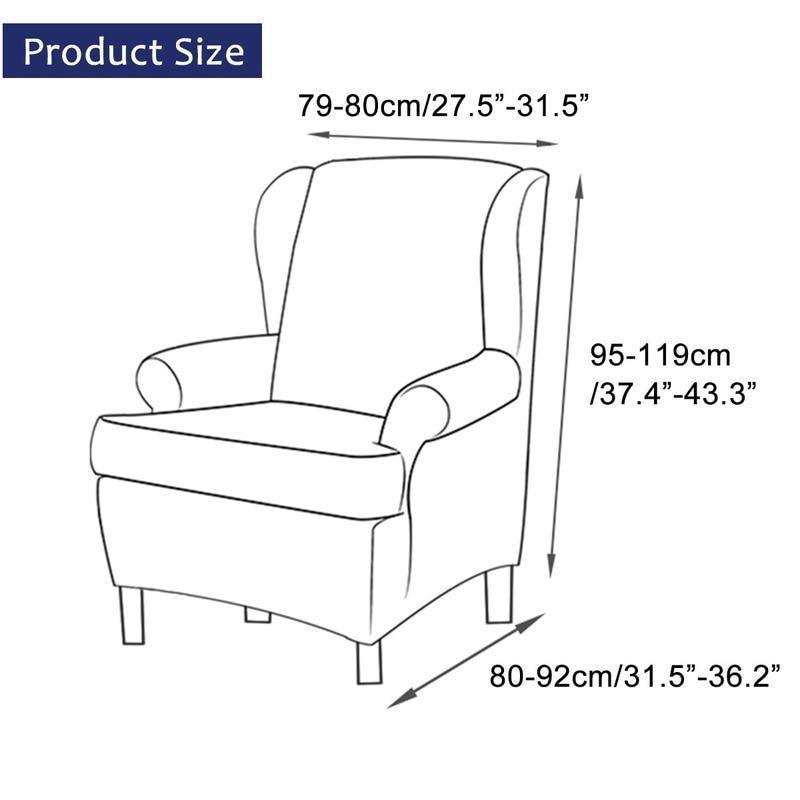 Waterproof Wing Back Chair Cover Arm King Back Chair Cover Elastic Armchair Wingback Sofa Chair Cover Stretch Protector