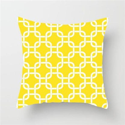 Yellow Geometric Cushion Cover - 