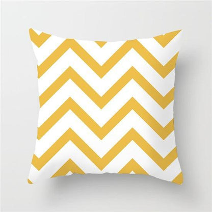 Yellow Geometric Cushion Cover