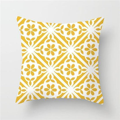 Yellow Geometric Cushion Cover