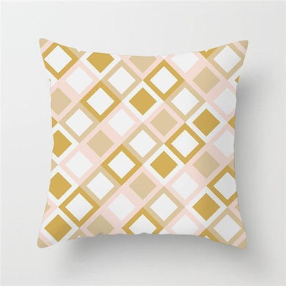 Yellow Geometric Cushion Cover