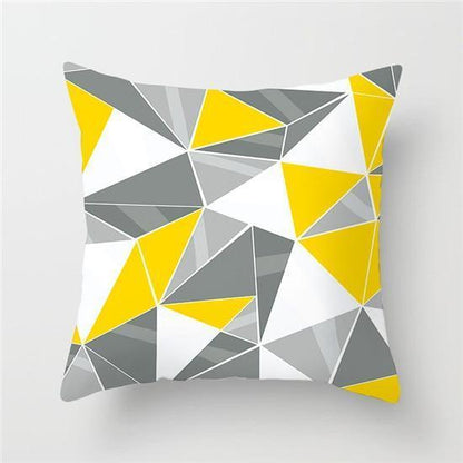 Yellow Geometric Cushion Cover