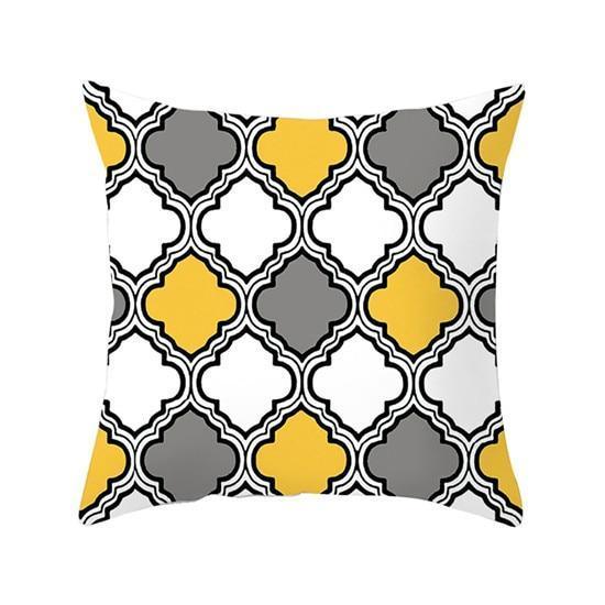 Yellow Geometric Cushion Cover