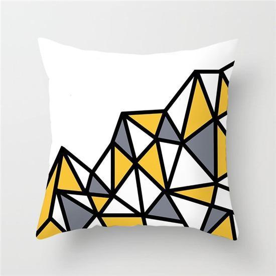 Yellow Geometric Cushion Cover - 