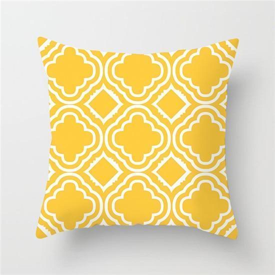 Yellow Geometric Cushion Cover - 